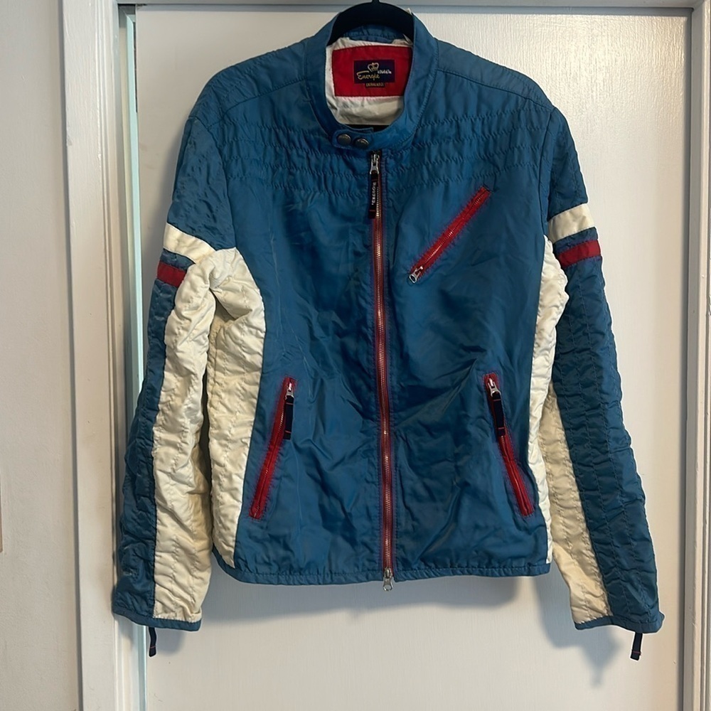 EUC: y2k vintage energie biker nylon jacket Miss Sixty Energie line Size  L